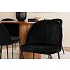 ebuy24 BiancaROWA eethoek eetkamertafel eik fineer en 4 Wrinkles eetkamerstal velours zwart.