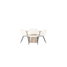 ebuy24 Olivia eethoek tafel whitewash en 4 Day stoelen offwhite.