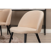 ebuy24 BiancaROWW eethoek eetkamertafel eik fineer wit washed en 4 Velvet Stitches eetkamerstal velours beige.