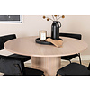 ebuy24 BiancaROWW eethoek eetkamertafel eik fineer wit washed en 4 Kenth eetkamerstal velours zwart.