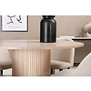 ebuy24 BiancaROWW eethoek eetkamertafel eik fineer wit washed en 4 Velvet eetkamerstal fluweel beige, zwart.