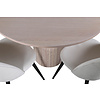 ebuy24 BiancaROWW eethoek eetkamertafel eik fineer wit washed en 4 Velvet eetkamerstal fluweel beige, zwart.
