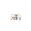 ebuy24 Olivia eethoek tafel whitewash en 4 Edina stoelen wit.