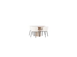 ebuy24 Olivia eethoek tafel whitewash en 4 Edina stoelen wit.