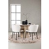 ebuy24 Olivia eethoek tafel whitewash en 4 Edina stoelen wit.