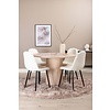 ebuy24 Bianca eethoek tafel whitewash en 4 Polar stoelen wit.