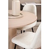 ebuy24 Bianca eethoek tafel whitewash en 4 Polar stoelen wit.