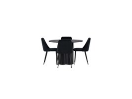 ebuy24 Olivia eethoek tafel zwart en 4 Night stoelen zwart.