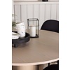 ebuy24 Olivia eethoek tafel whitewash en 4 Polar stoelen zwart.