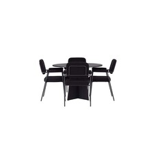 ebuy24 Bootcut eethoek tafel zwart en 4 Yesterday stoelen zwart.