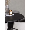 ebuy24 Bootcut eethoek tafel zwart en 4 Evelina stoelen grijs.