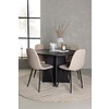 ebuy24 Bootcut eethoek tafel zwart en 4 Polar stoelen beige.