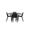 ebuy24 Copenhagen eethoek tafel mokka en 4 baltimore stoelen zwart.