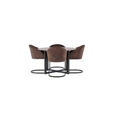ebuy24 Durango eethoek tafel okkernoot decor en 4 Evening stoelen bruin.