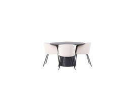 ebuy24 Lanzo eethoek tafel mokka en 4 berit stoelen beige.