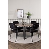 ebuy24 Durango eethoek tafel okkernoot decor en 4 Yesterday stoelen zwart.