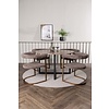 ebuy24 Durango eethoek tafel okkernoot decor en 4 Morning stoelen bruin.