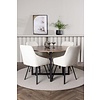 ebuy24 Durango eethoek tafel okkernoot decor en 4 Rosie stoelen beige.