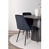 ebuy24 Lanzo eethoek tafel mokka en 4 Night stoelen zwart.