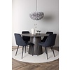 ebuy24 Lanzo eethoek tafel mokka en 4 Night stoelen zwart.