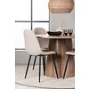 ebuy24 Lanzo eethoek tafel naturel en 4 Polar stoelen beige.