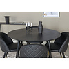 ebuy24 DippÃ˜115BLBR eethoek eetkamertafel zwart en 4 Velvet eetkamerstal PU kunstleer zwart.