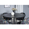 ebuy24 DippÃ˜115BLBR eethoek eetkamertafel zwart en 4 Velvet eetkamerstal velours gebloeid.