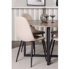 ebuy24 Durango eethoek tafel okkernoot decor en 4 Polar stoelen beige.