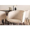 ebuy24 Copenhagen eethoek eetkamertafel bruin en 6 Berit eetkamerstal velours beige.