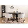 ebuy24 Copenhagen eethoek eetkamertafel bruin en 4 Berit eetkamerstal velours grijs.