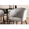 ebuy24 Copenhagen eethoek eetkamertafel bruin en 4 Berit eetkamerstal velours grijs.