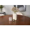 ebuy24 Copenhagen eethoek eetkamertafel bruin en 6 Velvet eetkamerstal fluweel beige, zwart.