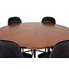 ebuy24 Copenhagen eethoek eetkamertafel bruin en 6 Polar eetkamerstal velours zwart.