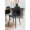 ebuy24 Copenhagen eethoek tafel bruin en 6 Polar stoelen zwart.