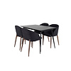 ebuy24 SilarBLExt eethoek eetkamertafel uitschuifbare tafel lengte cm 120 / 160 zwart en 4 Arch eetkamerstal zwart.