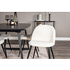 ebuy24 IncaBLBL eethoek eetkamertafel uitschuifbare tafel lengte cm 160 / 200 zwart en 4 Velvet eetkamerstal fluweel beige, zwart.