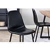 ebuy24 IncaNABL eethoek eetkamertafel uitschuifbare tafel lengte cm 160 / 200 el hout decor en 4 Polar eetkamerstal PU kunstleer zwart PU kunstleer.