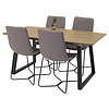 ebuy24 IncaNABL eethoek eetkamertafel uitschuifbare tafel lengte cm 160 / 200 el hout decor en 4 X-chair eetkamerstal grijs.