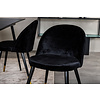 ebuy24 SilarBLExt eethoek eetkamertafel uitschuifbare tafel lengte cm 120 / 160 zwart en 4 Velvet eetkamerstal velours zwart, messing decor.