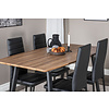 ebuy24 IncaNABL eethoek eetkamertafel uitschuifbare tafel lengte cm 160 / 200 el hout decor en 4 Slim High Back eetkamerstal PU kunstleer zwart.