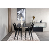 ebuy24 SilarBLExt eethoek eetkamertafel uitschuifbare tafel lengte cm 120 / 160 zwart en 4 Polar eetkamerstal zwart.