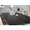 ebuy24 Sleek eethoek eetkamertafel uitschuifbare tafel lengte cm 195 / 280 zwart en 6 Polar eetkamerstal velours beige.