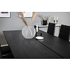ebuy24 Sleek eethoek eetkamertafel uitschuifbare tafel lengte cm 195 / 280 zwart en 6 Slim High Back eetkamerstal PU kunstleer zwart.