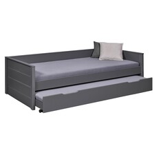 ebuy24 Dream bed 90x200cm met 1 uitschuifbaar bed grijs.