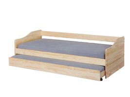 ebuy24 Leonie23 bed 90x200cm met 1 uitschuifbaar bed naturel.