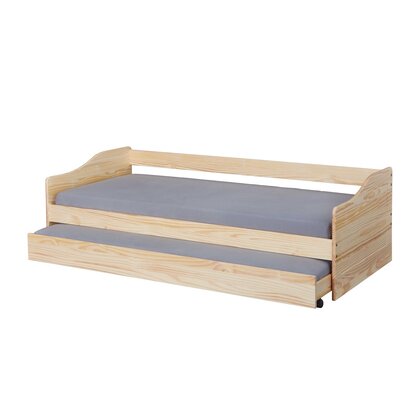 ebuy24 Leonie23 bed 90x200cm met 1 uitschuifbaar bed naturel.