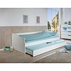 ebuy24 Leonie23 bed 90x200cm met 1 uitschuifbaar bed wit.