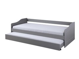 ebuy24 Leonie23 bed 90x200cm met 1 uitschuifbaar bed grijs.