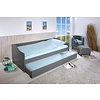 ebuy24 Leonie23 bed 90x200cm met 1 uitschuifbaar bed grijs.