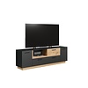 ebuy24 Synnax TV-meubel 2 deuren, 2 kleppen, 1 plank, 1 lade grijs,eik decor.